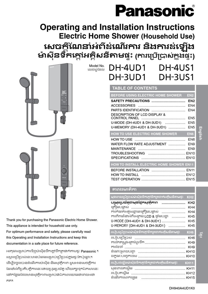 Panasonic DH-4US1 Operating and installation instructions
