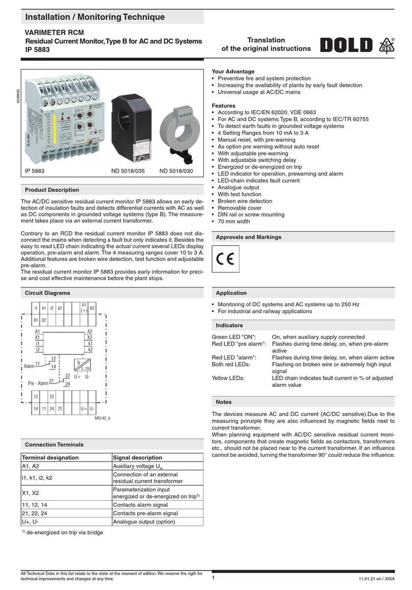 DOLD IP 5883 Installation / monitoring technique