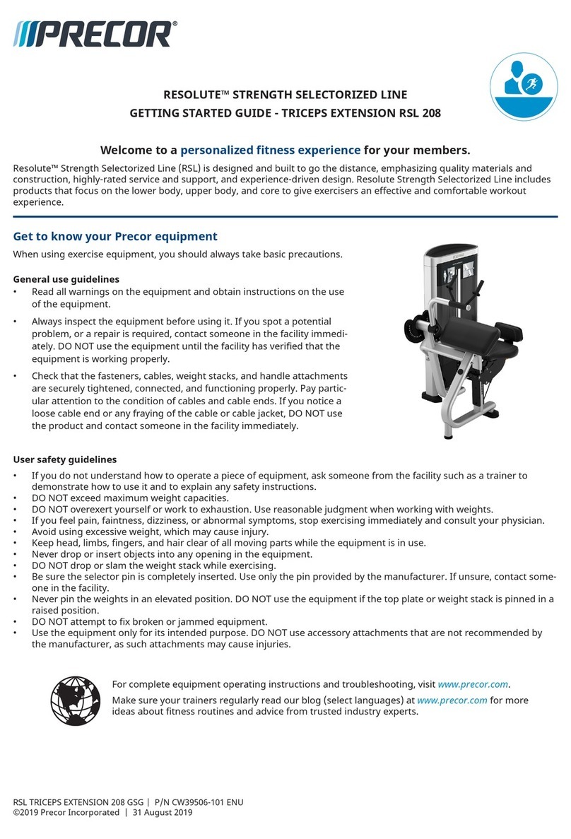 Precor Resolute Strength Selectorized RSL 208 User manual Precor Resolute Strength Selectorized RSL 208 User manual