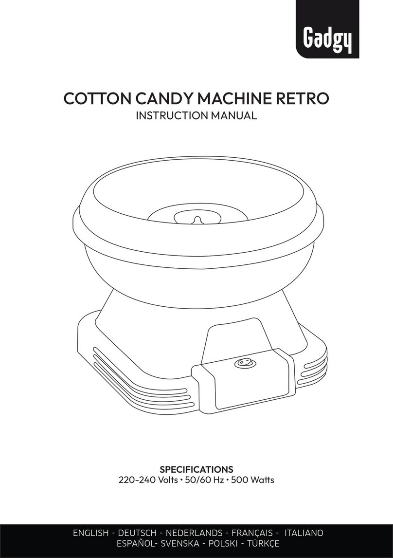 Gadgy COTTON CANDY MACHINE RETRO instruction manual