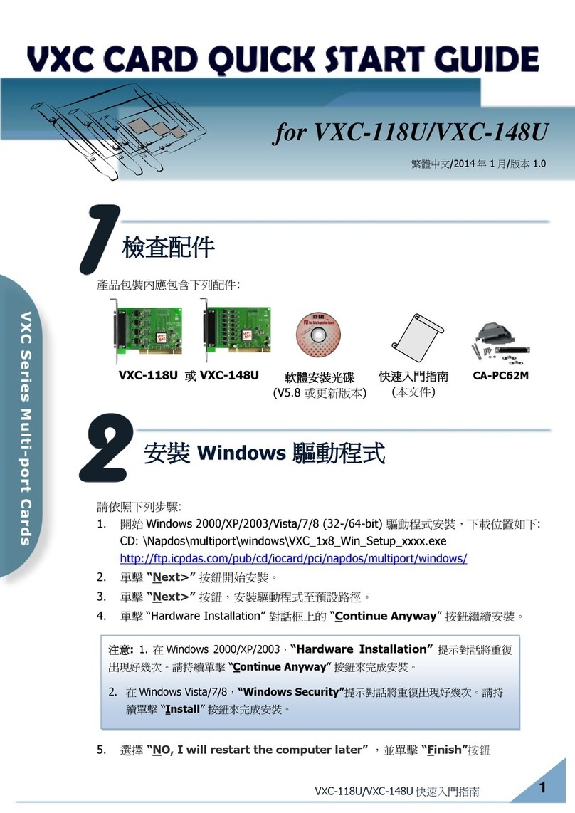 ICP DAS USA VXC-118U User manual ICP DAS USA VXC-118U User manual