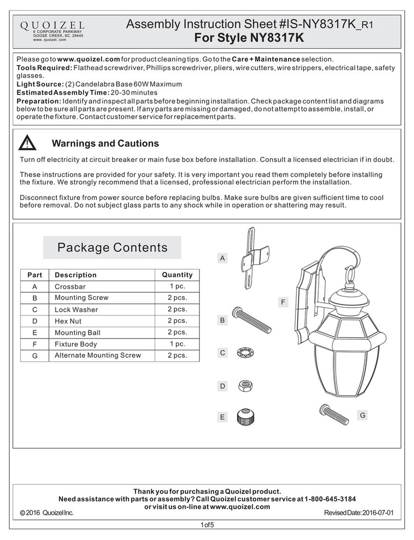 Quoizel NY8317K Mounting instructions