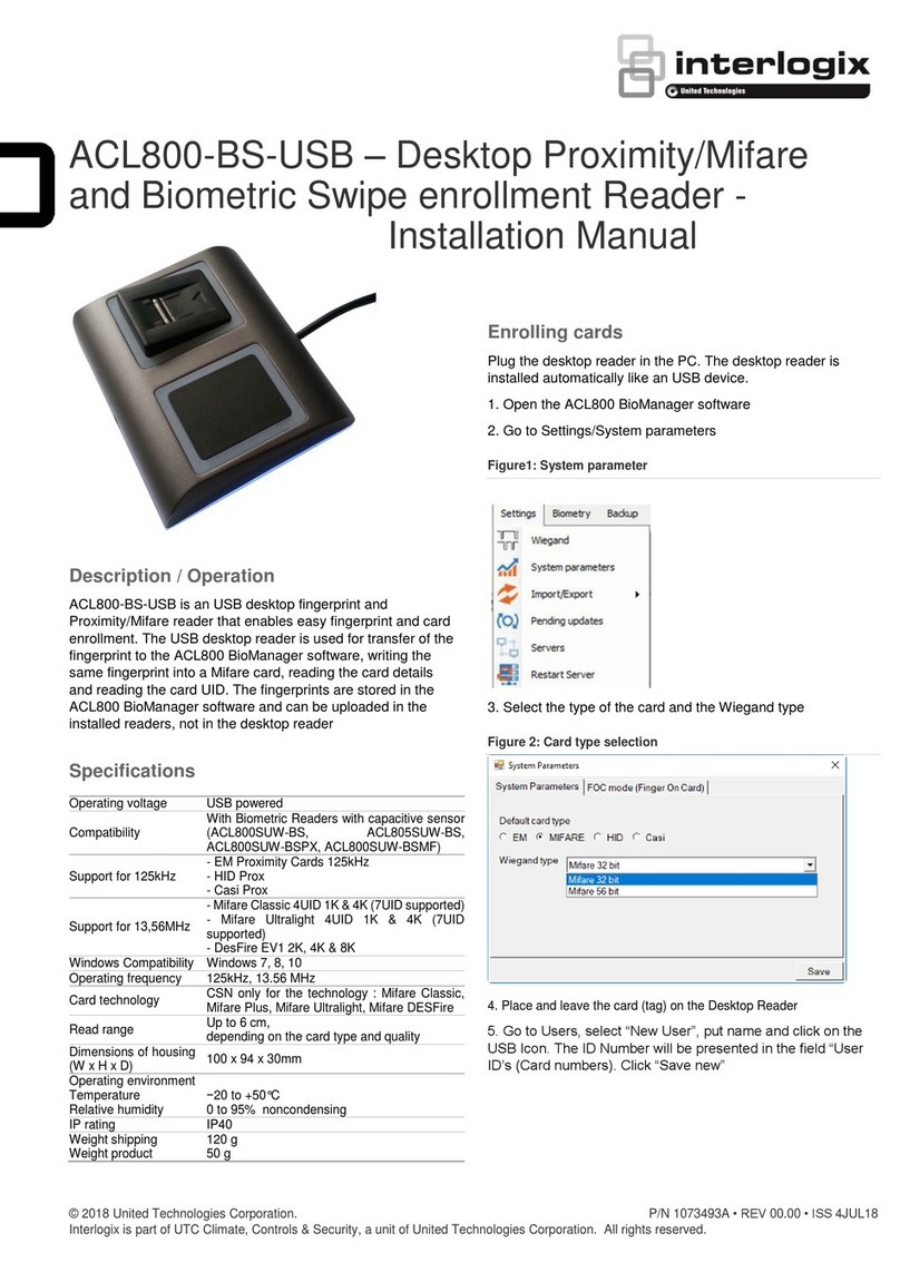 Interlogix ACL800-BS-USB installation manual