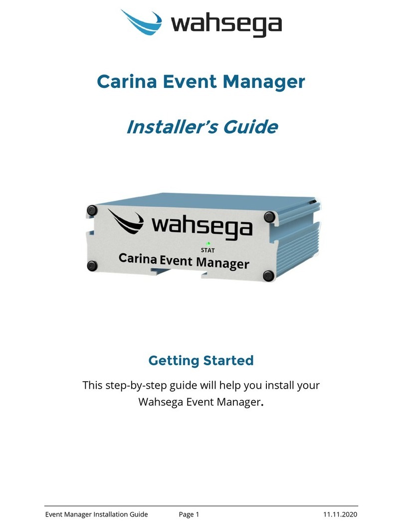 Wahsega Carina Event Manager Installer's guide