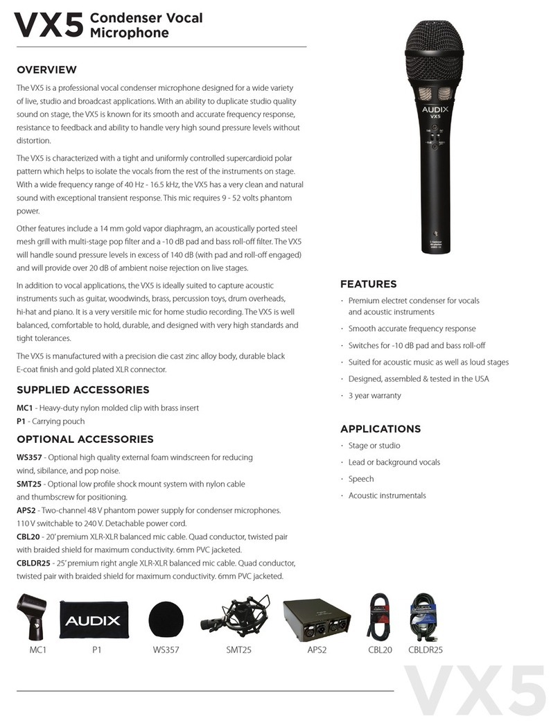 Audix VX5 User manual Audix VX5 User manual