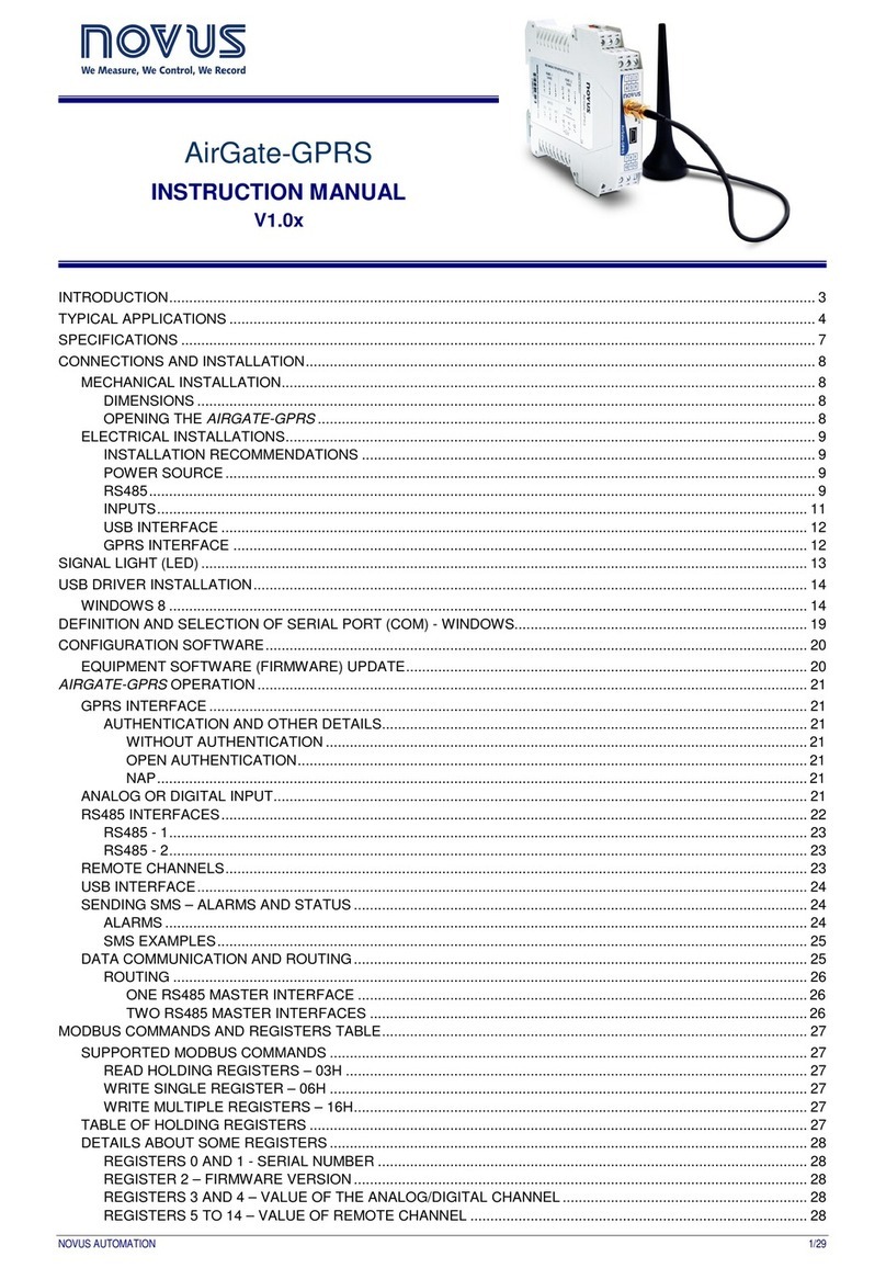 Novus AirGate-GPRS instruction manual