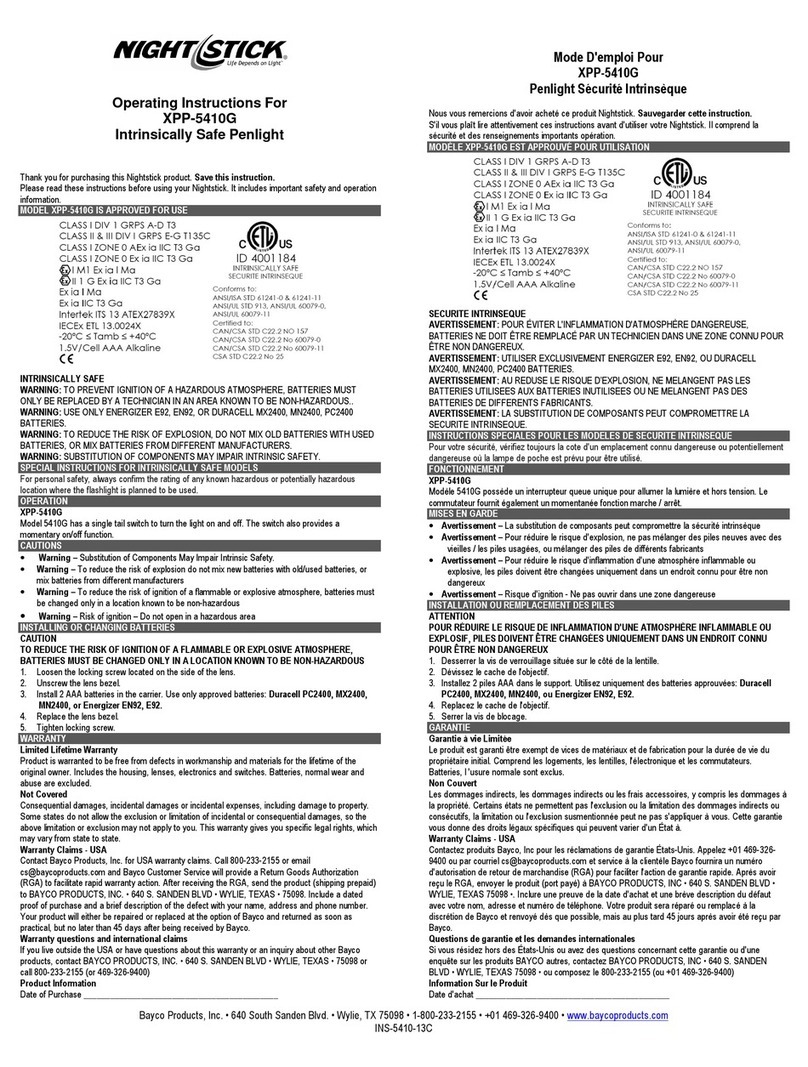 Night Stick XPP-5410G operating instructions Night Stick XPP-5410G operating instructions