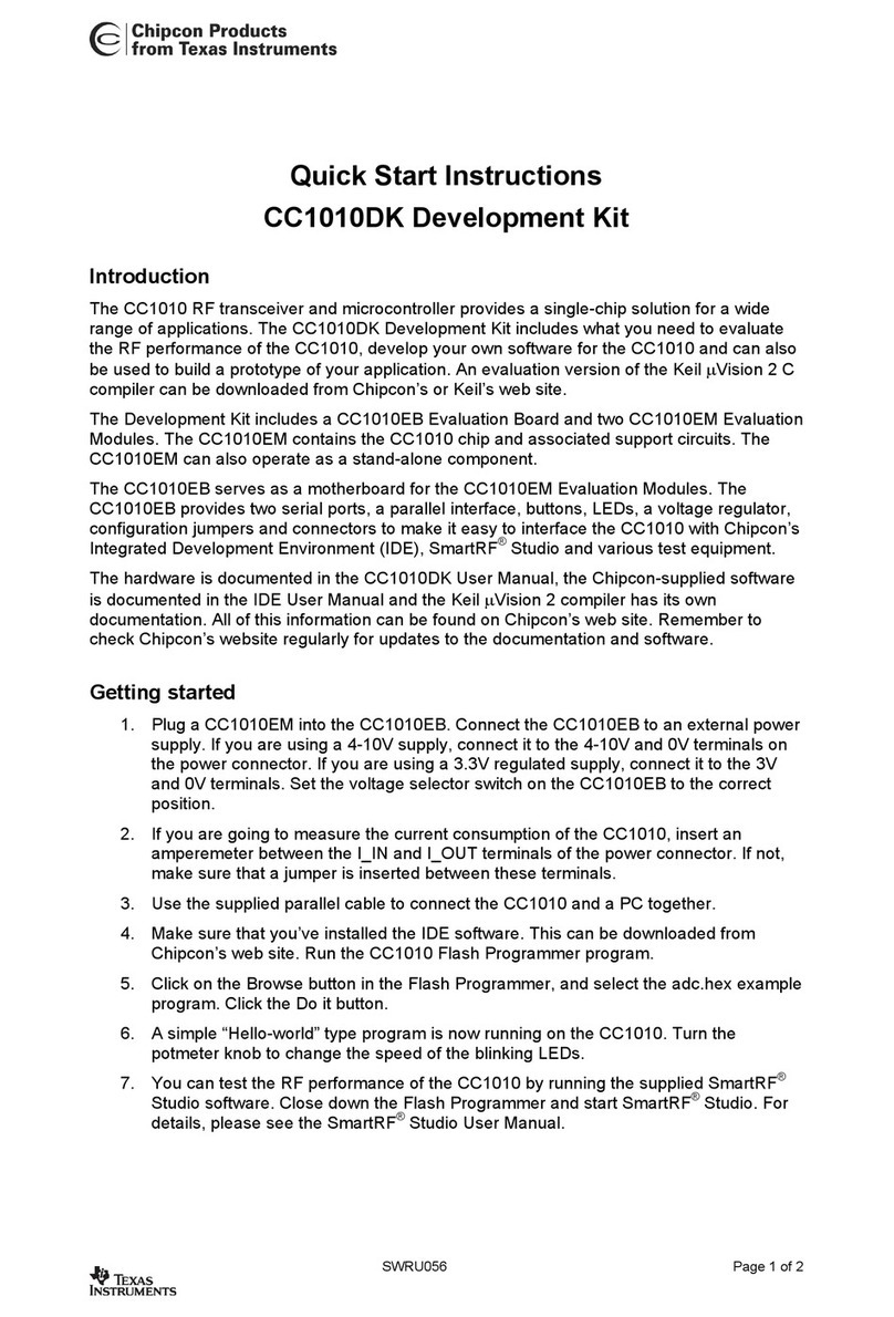 Chipcon CC1010DK Quick start instructions