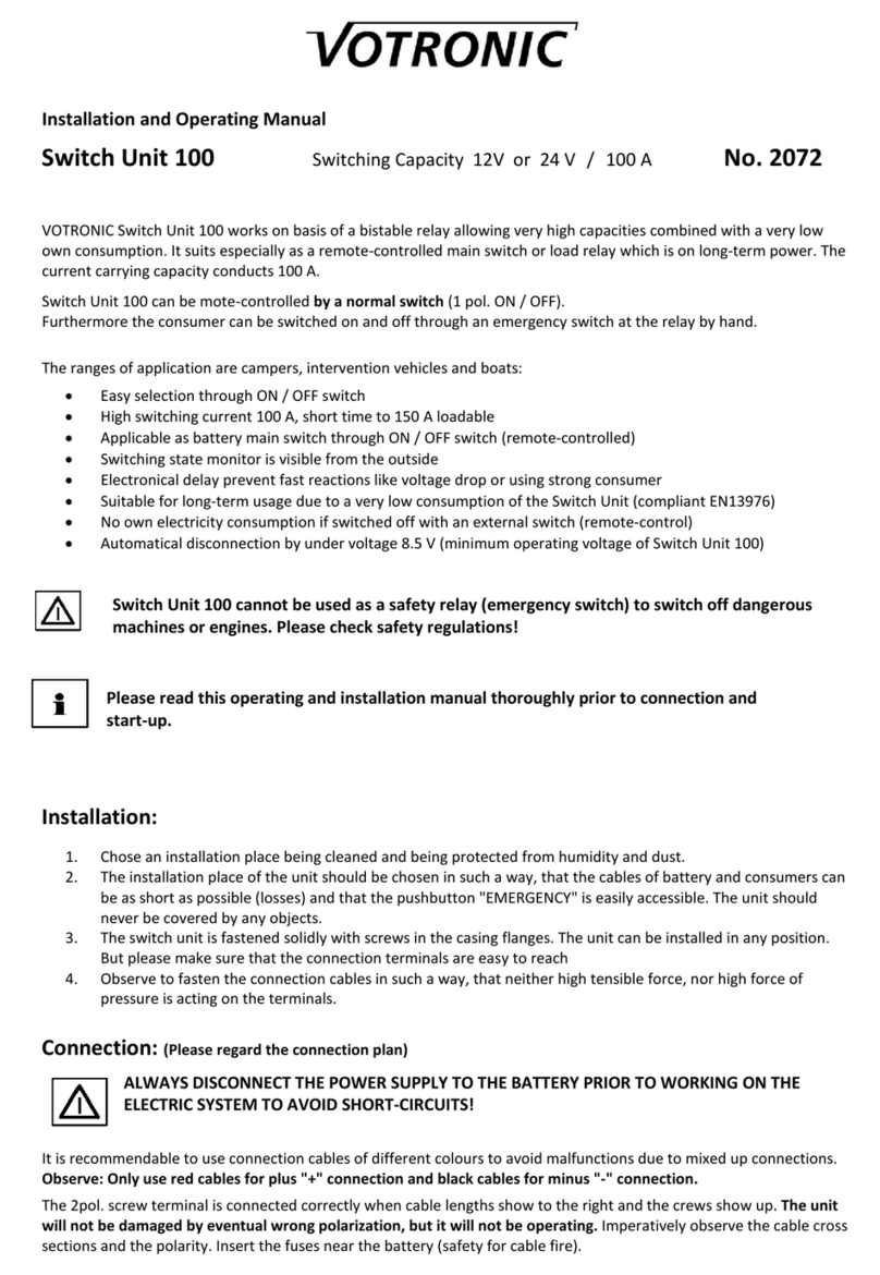 Votronic Switch Unit 100 Installation and operating manual Votronic Switch Unit 100 Installation and operating manual
