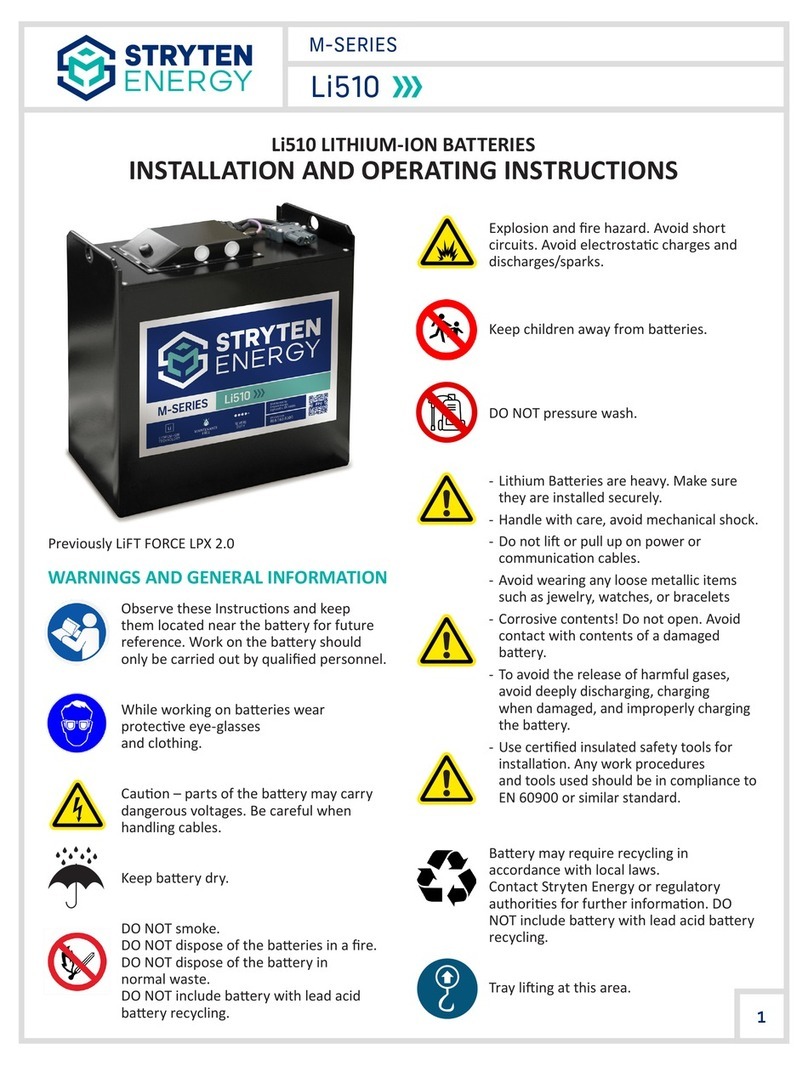 Stryten Energy M Series Installation and operating instructions Stryten Energy M Series Installation and operating instructions