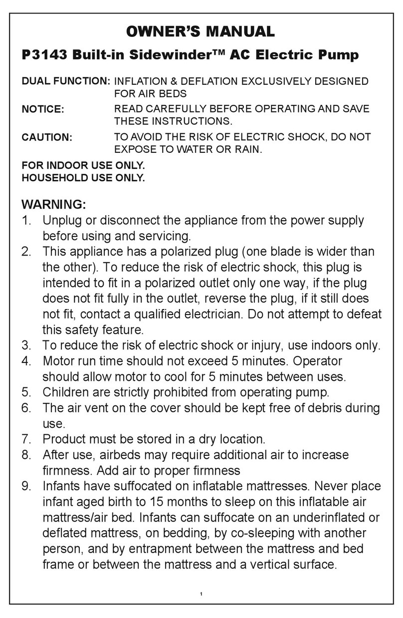 Bestway Built-in Sidewinder P3143 owner's manual