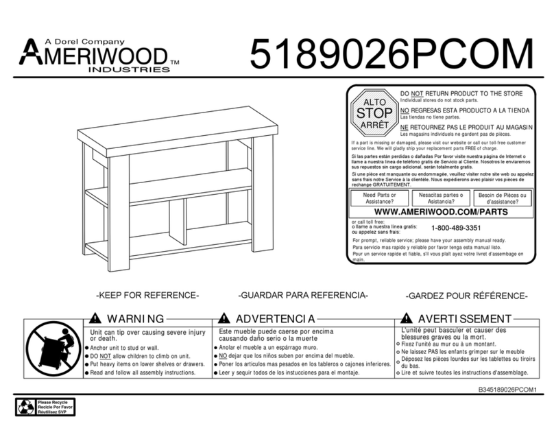 Dorel AMERIWOOD INDUSTRIES 5189026PCOM manual