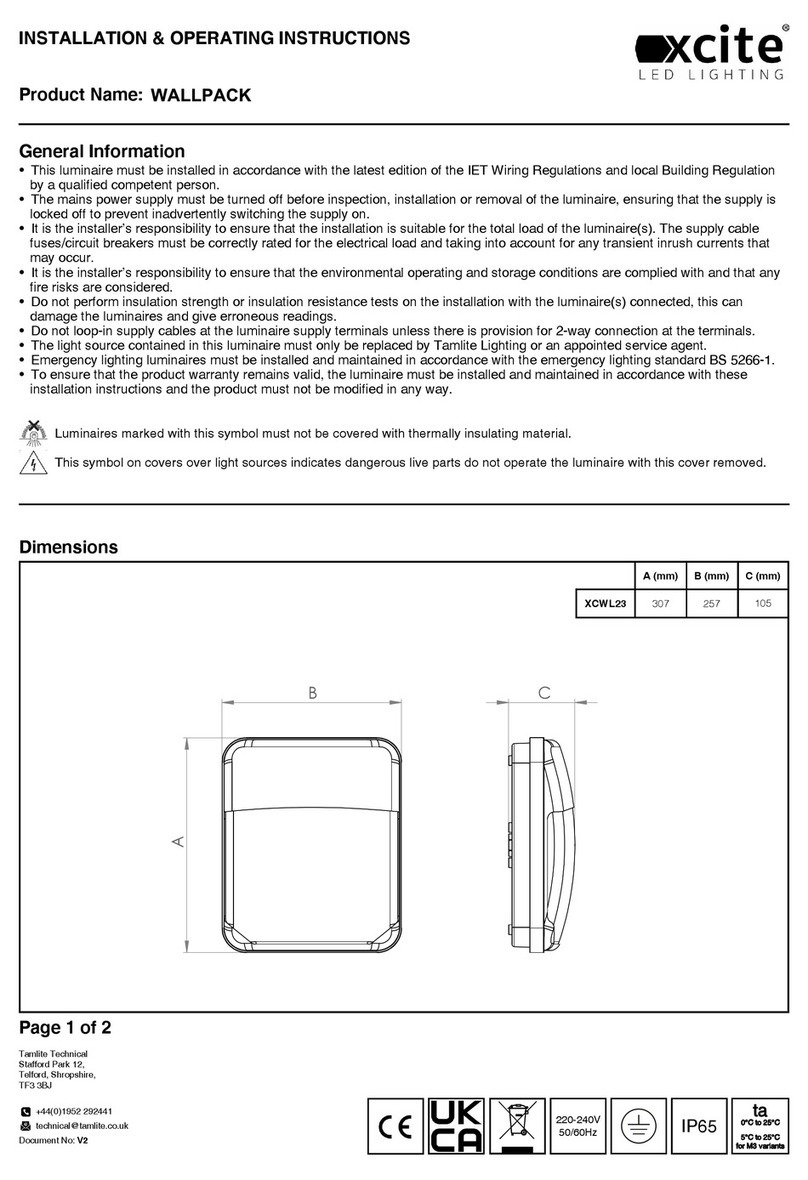 X-Cite WALLPACK Installation & operating instruction