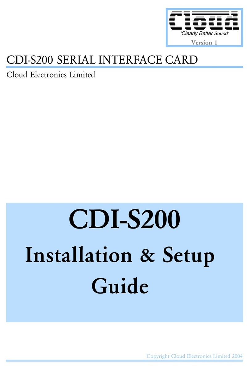 Cloud CDI-S200 Installation & setup guide Cloud CDI-S200 Installation & setup guide