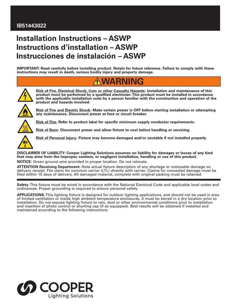 Cooper Lighting Solutions ASWP installation instructions