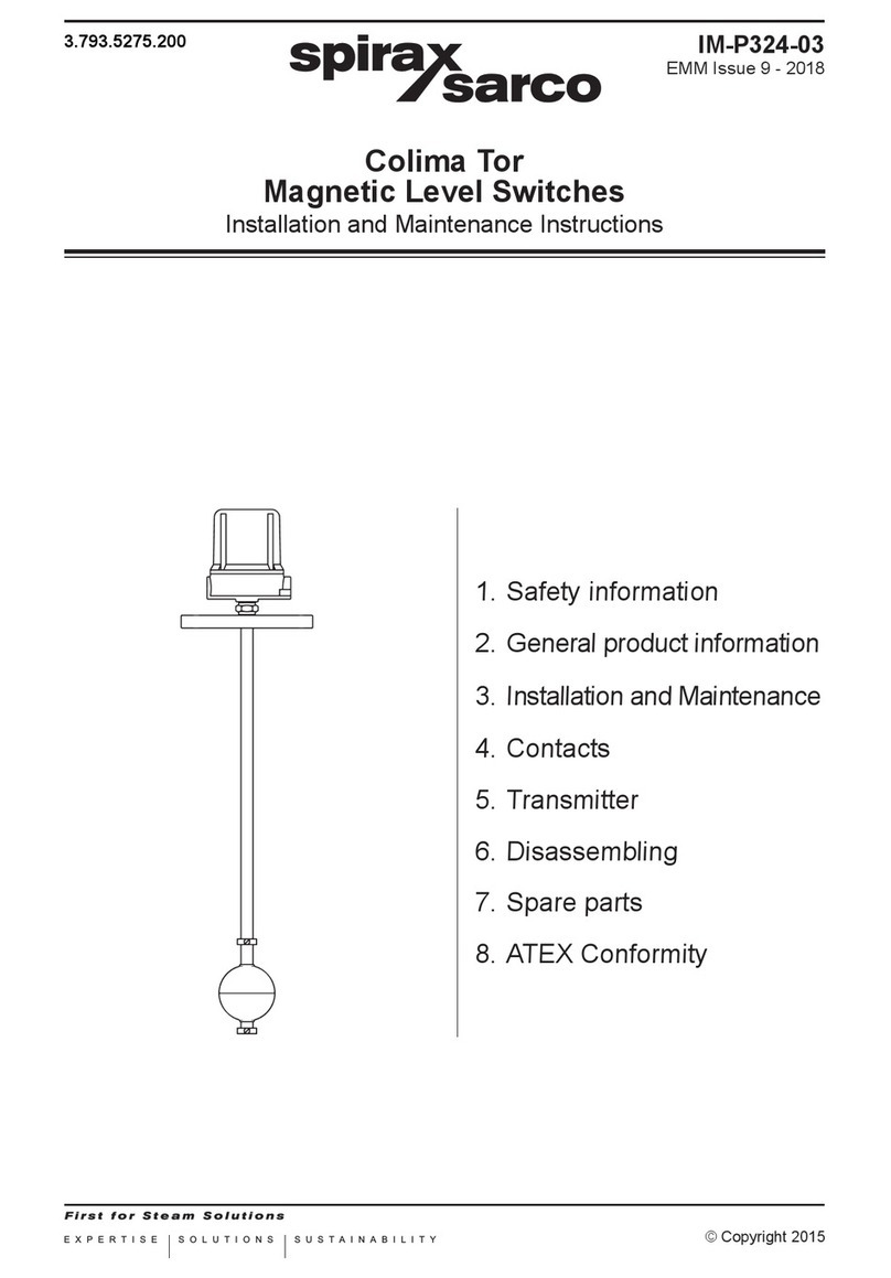Spirax Sarco Colima Tor Series User manual