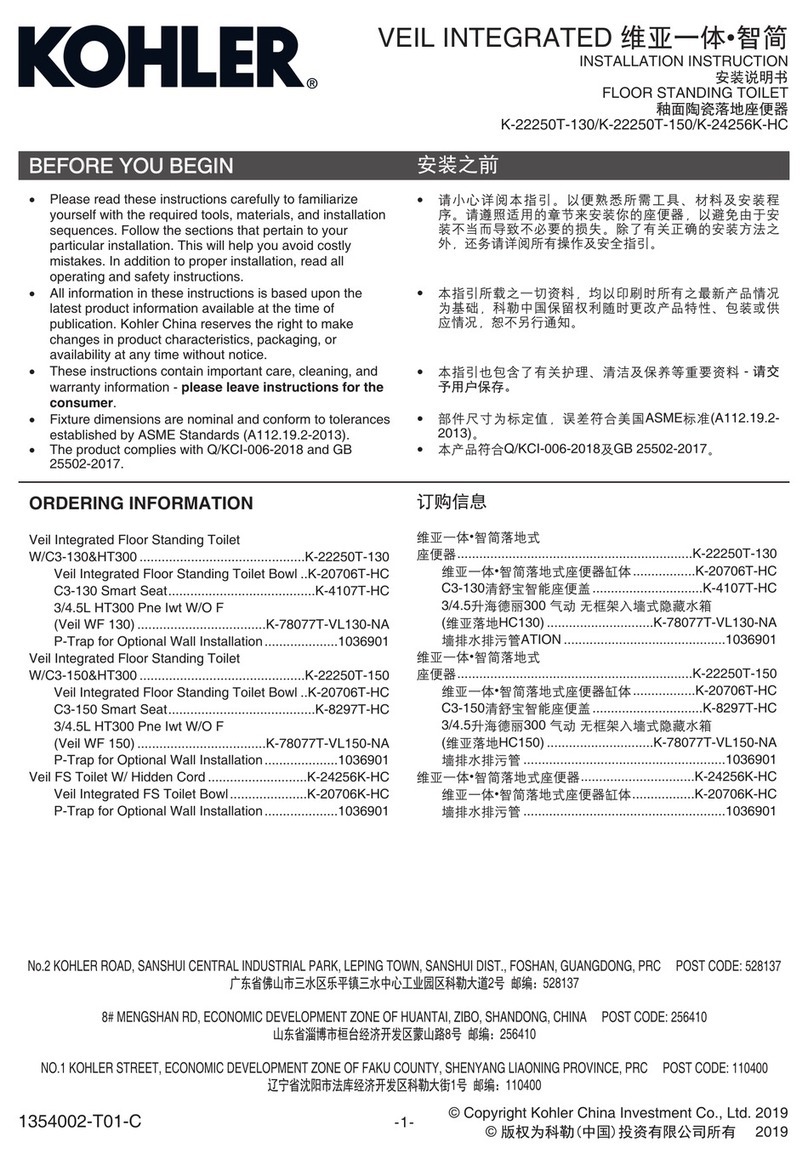 Kohler K-22250T-130 User manual