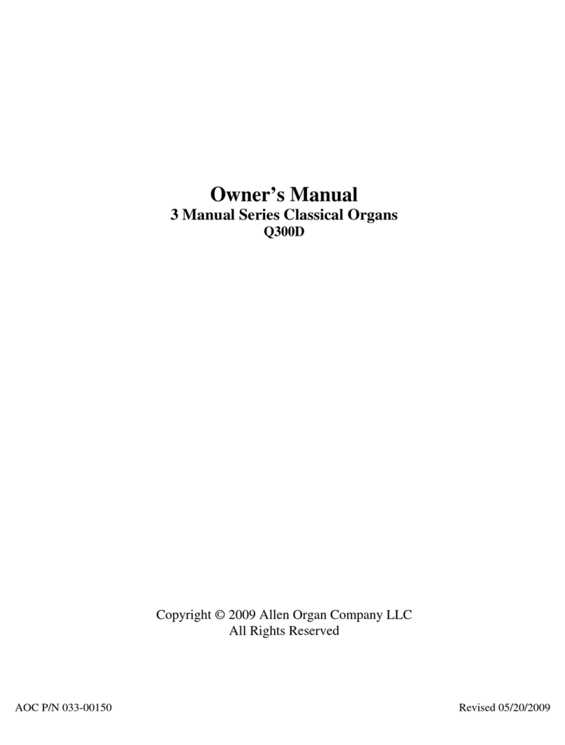 Allen Organ Company LLC 3 Manual Series owner's manual