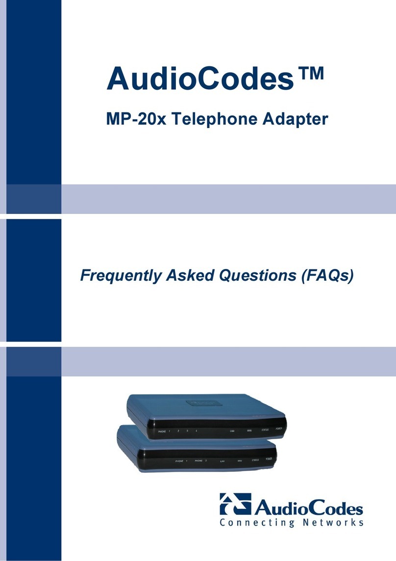 AudioCodes MP-20 Series Instruction Manual AudioCodes MP-20 Series Instruction Manual