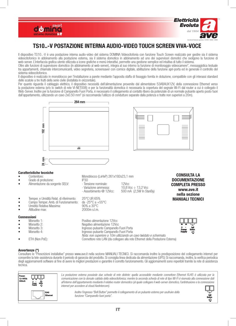 AVE DOMINA TS10 V Series User manual