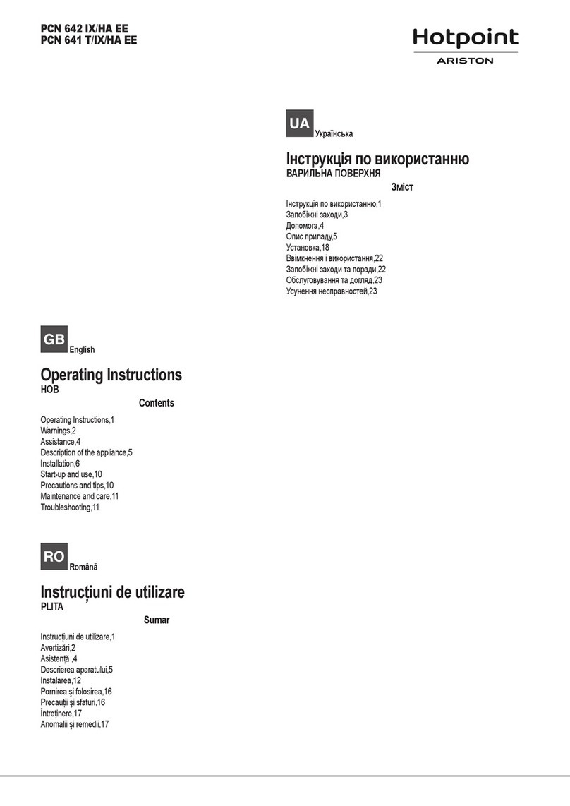 Hotpoint Ariston PCN 642 IX/HA EE operating instructions Hotpoint Ariston PCN 642 IX/HA EE operating instructions