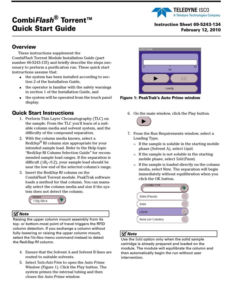 Teledyne CombiFlash Torrent quick start guide
