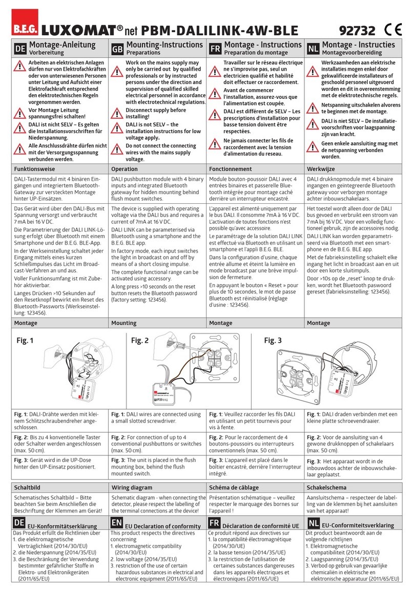B.E.G. LUXOMAT net PBM-DALILINK-4W-BLE User manual