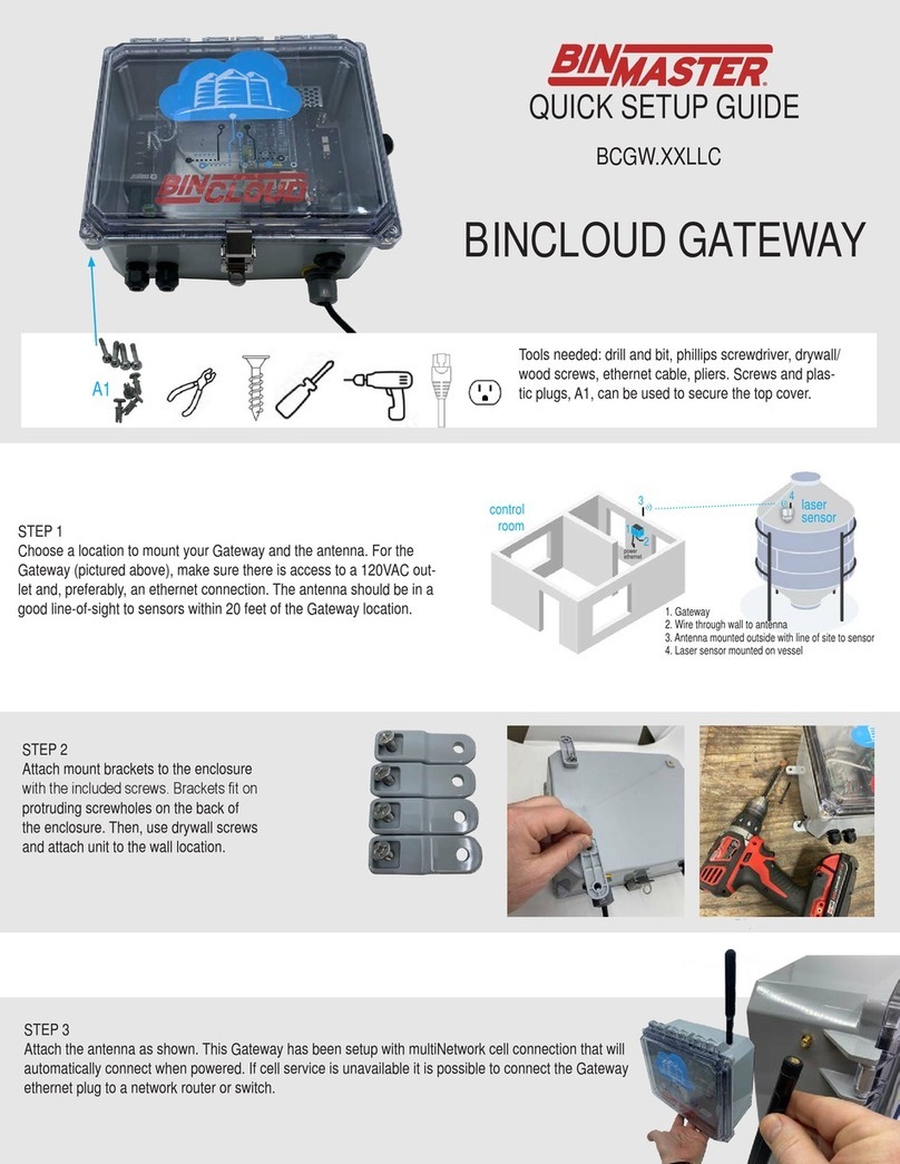 Bin Master BINCLOUD BCGW LLC Series User manual Bin Master BINCLOUD BCGW LLC Series User manual