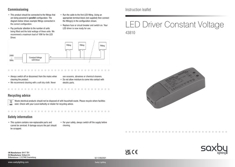 Saxby Lighting 43810 Instruction leaflet