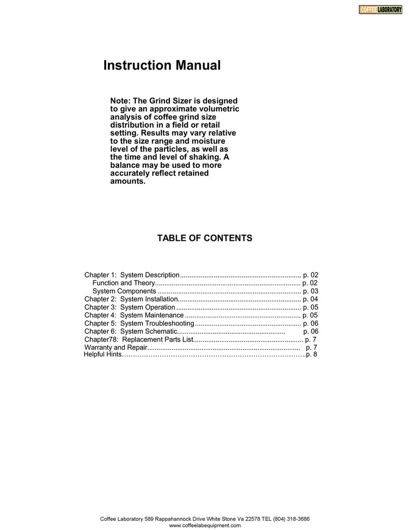 Coffee Laboratory Grind Sizer instruction manual
