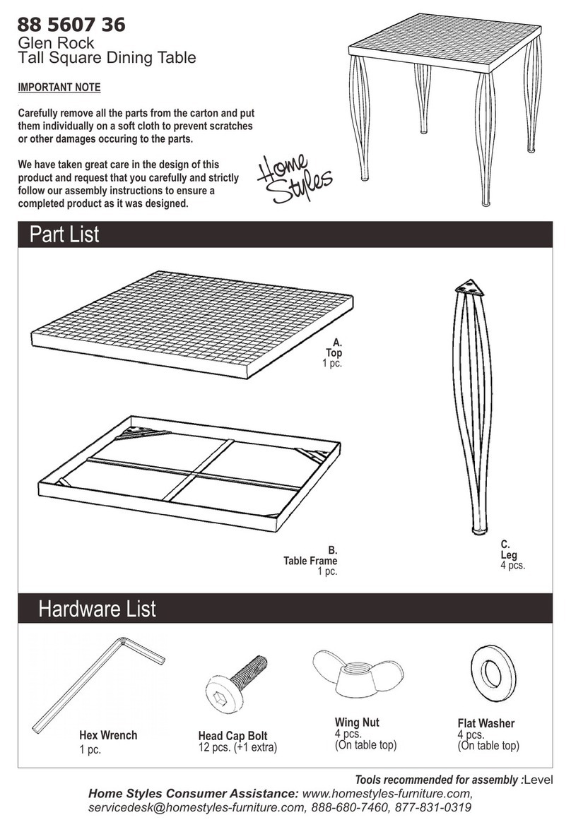 Home Styles Glen Rock 88560736 Assembly instructions Home Styles Glen Rock 88560736 Assembly instructions