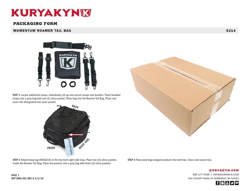 Kuryakyn MOMENTUM ROAMER TAIL BAG quick start guide Kuryakyn MOMENTUM ROAMER TAIL BAG quick start guide