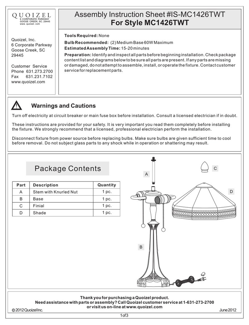 Quoizel MC1426TWT Assembly instructions