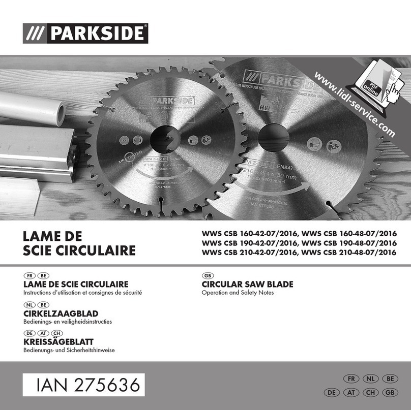 Parkside WWS CSB 160-42-07/2016 Operation and safety notes