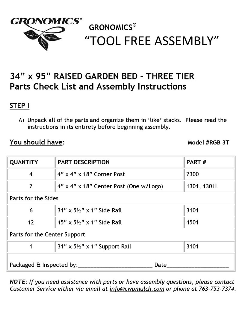 Gronomics 34" x 95" RAISED GARDEN BED - THREE TIER Assembly instructions