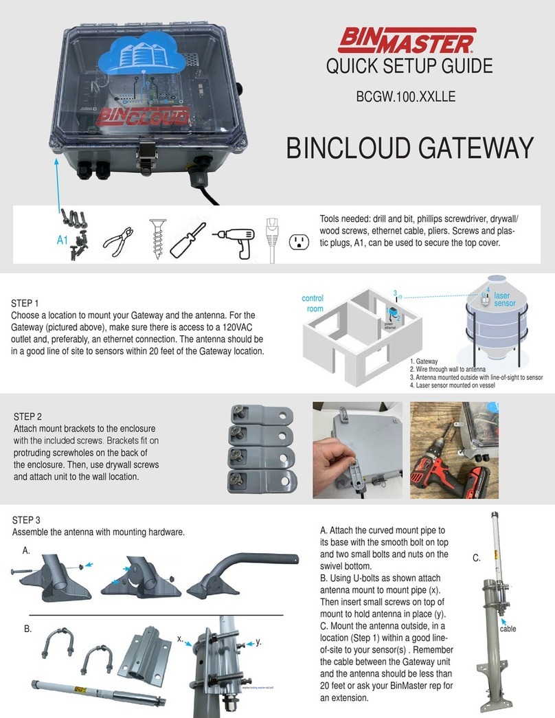 Bin Master BINCLOUD BCGW.100 LLE Series User manual Bin Master BINCLOUD BCGW.100 LLE Series User manual