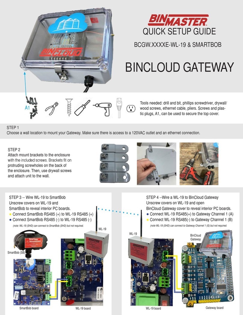 Bin Master BINCLOUD BCGW E-WL-19 Series User manual Bin Master BINCLOUD BCGW E-WL-19 Series User manual