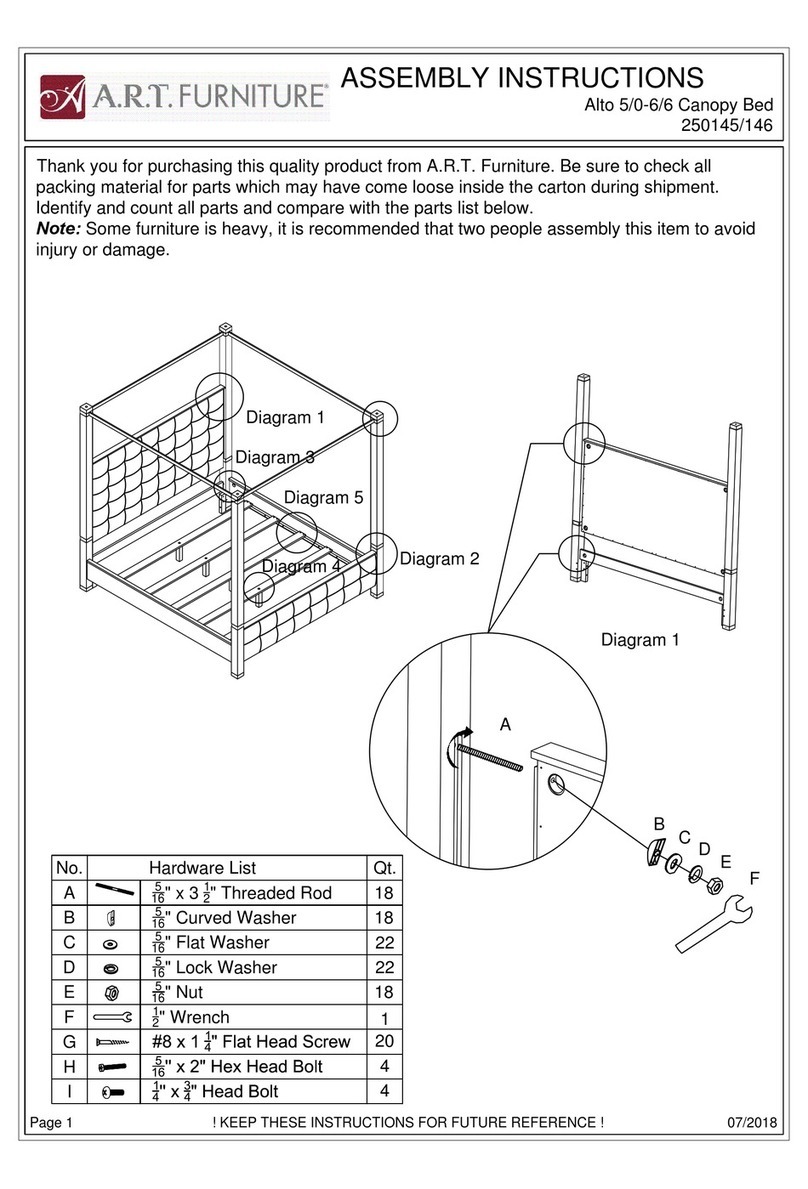 A.R.T. Furniture Alto 5/0-6/6 Canopy Bed Assembly instructions