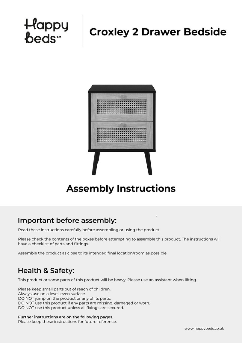 Happy Beds Croxley 2 Drawer Bedside Assembly instructions