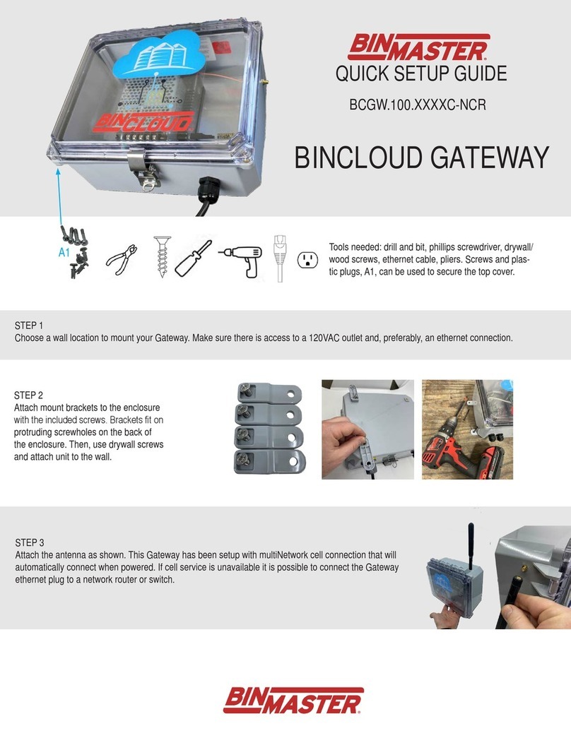Bin Master BINCLOUD BCGW.100 C-NCR Series Quick setup guide
