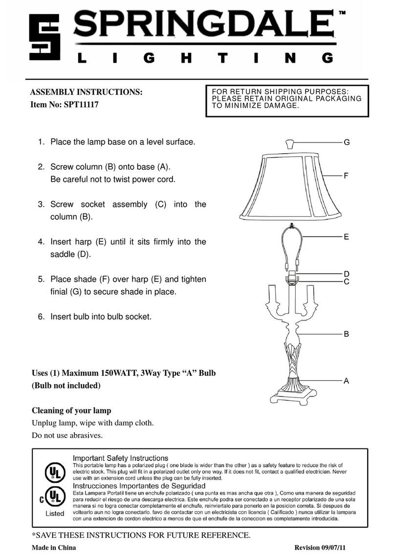 Springdale Lighting SPT11117 User manual Springdale Lighting SPT11117 User manual