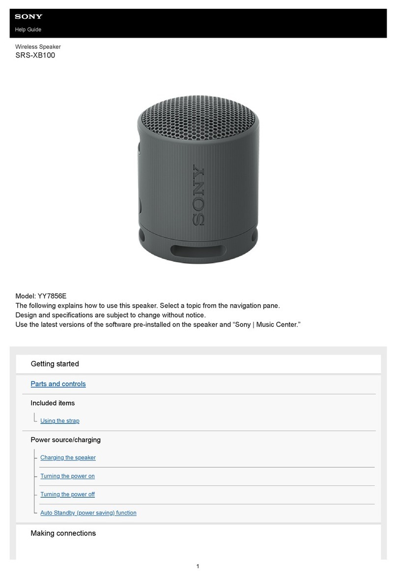 Sony SRS-XB100 Reference guide