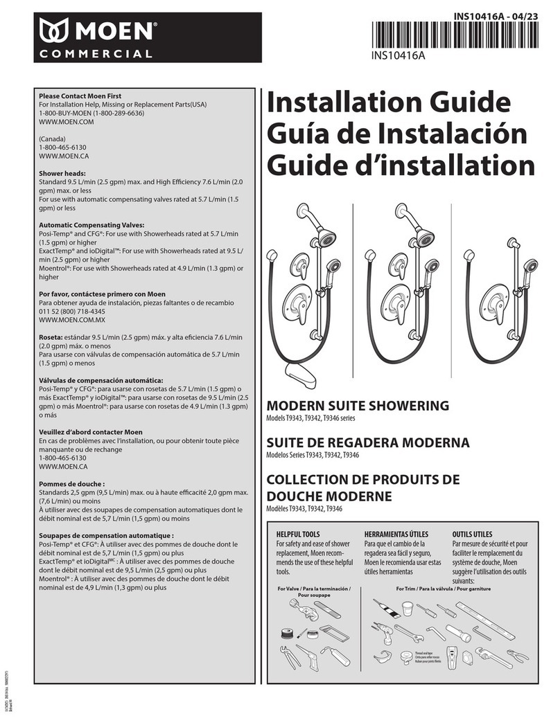 Moen T9343 Series User manual Moen T9343 Series User manual