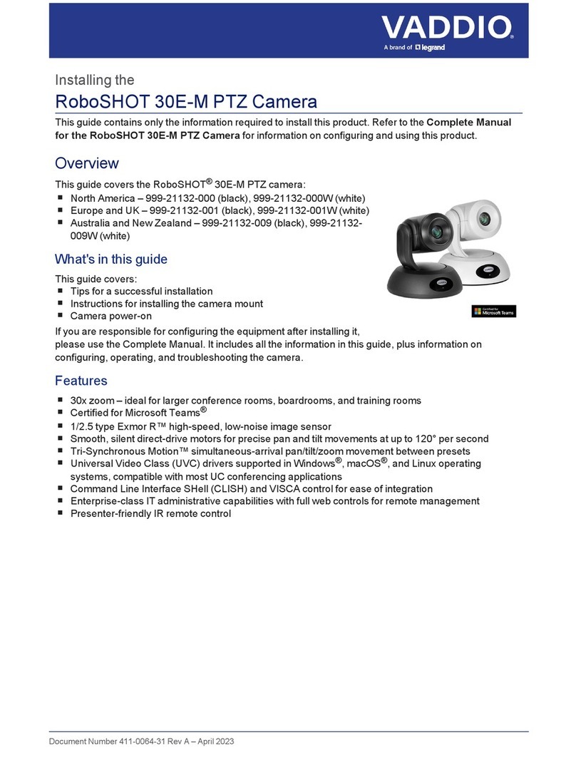LEGRAND VADDIO RoboSHOT 30E-M Instruction Manual