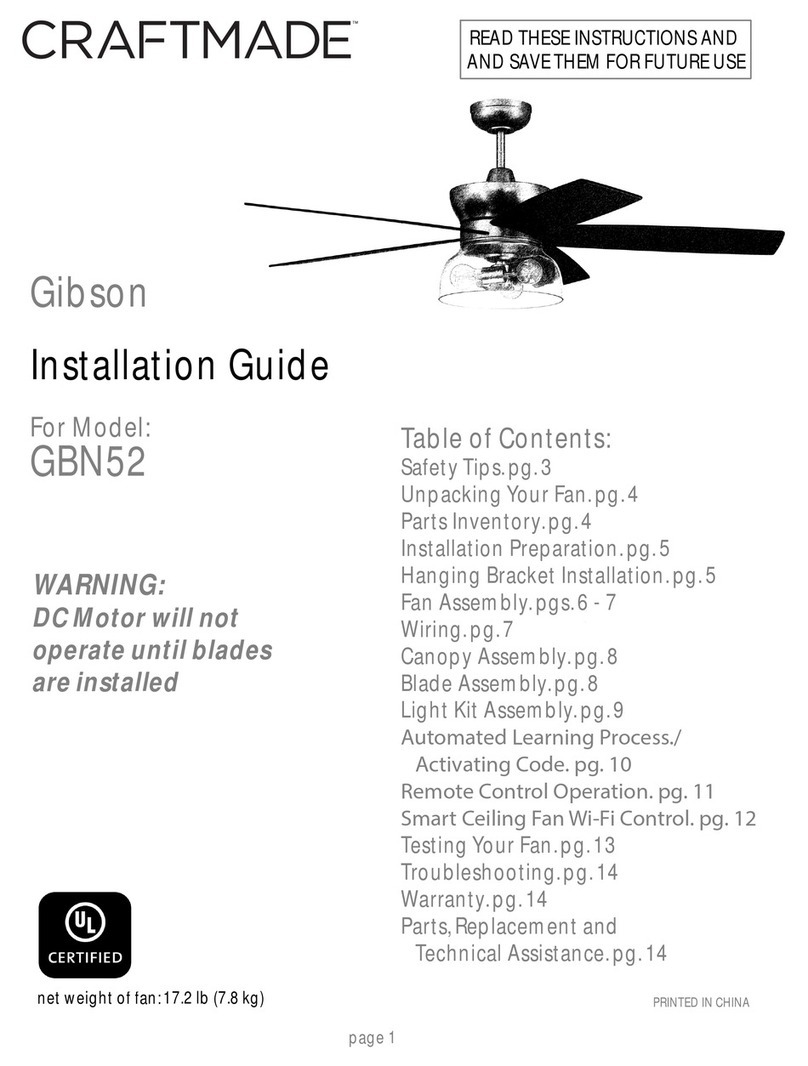 Craftmade Gibson GBN52 User manual Craftmade Gibson GBN52 User manual