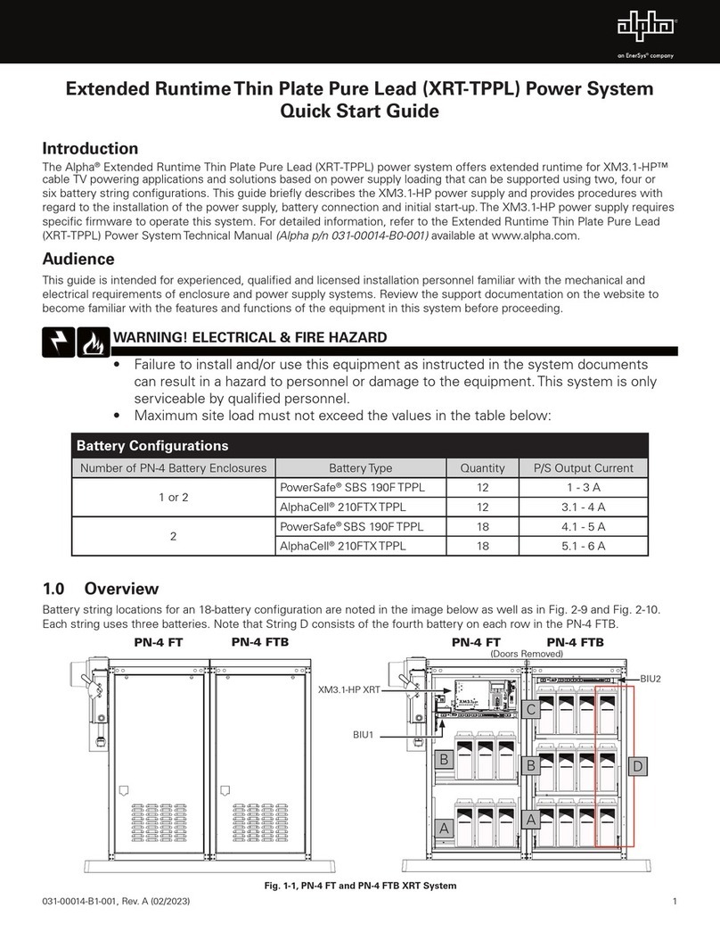 EnerSys Alpha XRT-TPPL quick start guide