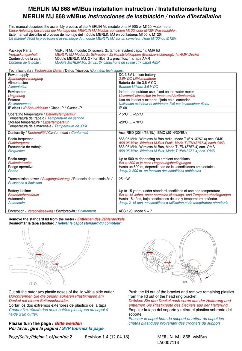 Merlin MJ 868 wMBus installation instructions