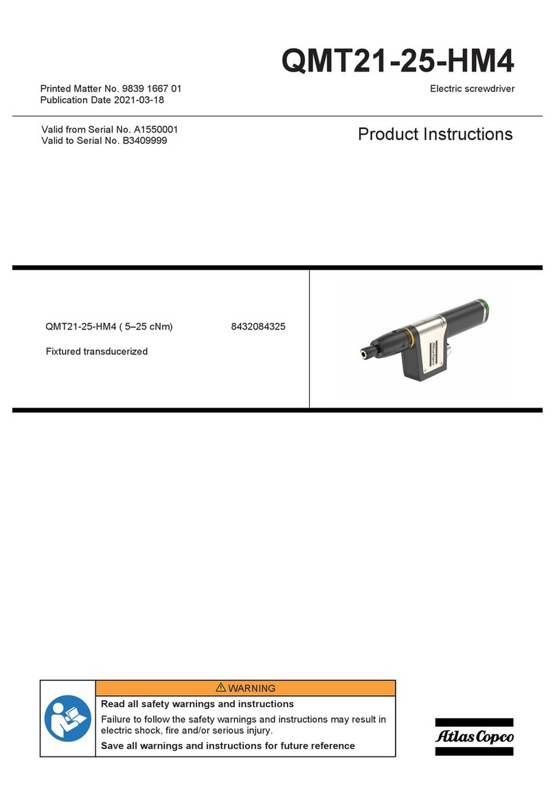 Atlas Copco QMT21-25-HM4 Product instructions