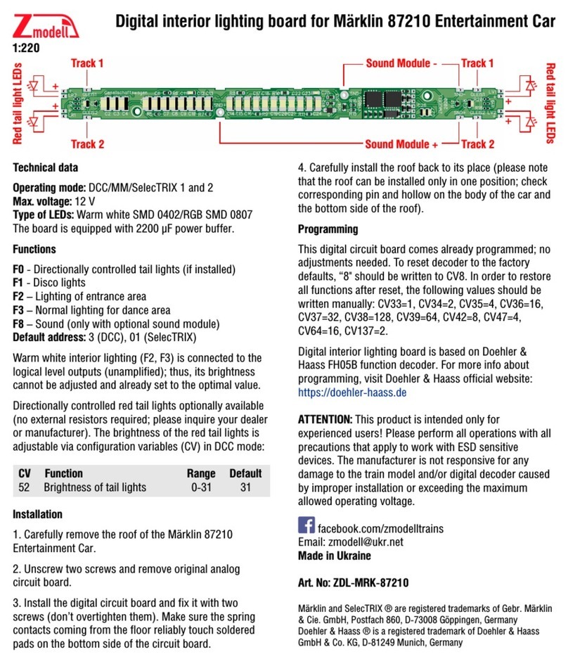 Zmodell Marklin 87210 User manual