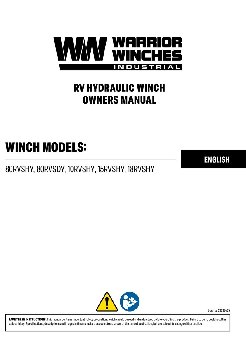 Warrior Winches 80RVSHY owner's manual